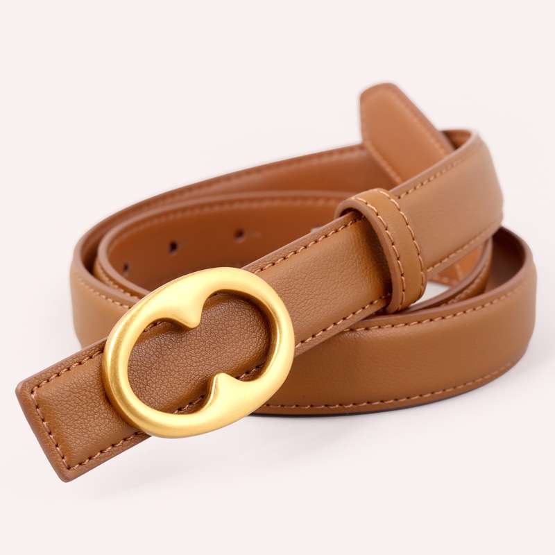 ベルト レディース レザーベルト 上品な曲線美 高級感漂うゴールド