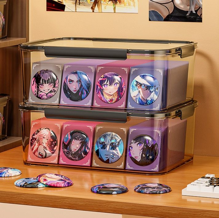 グッズ収納 透明蓋付き缶バッジコレクションケース 推し活|グッズ収納