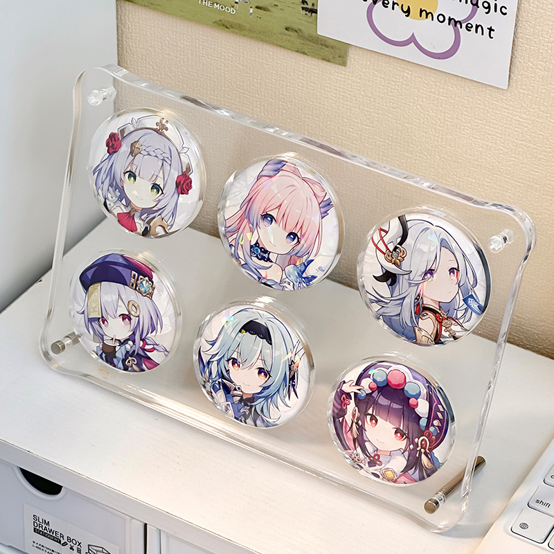 グッズ収納 洗練アクリルバッジディスプレイスタンド 缶 バッジ収納