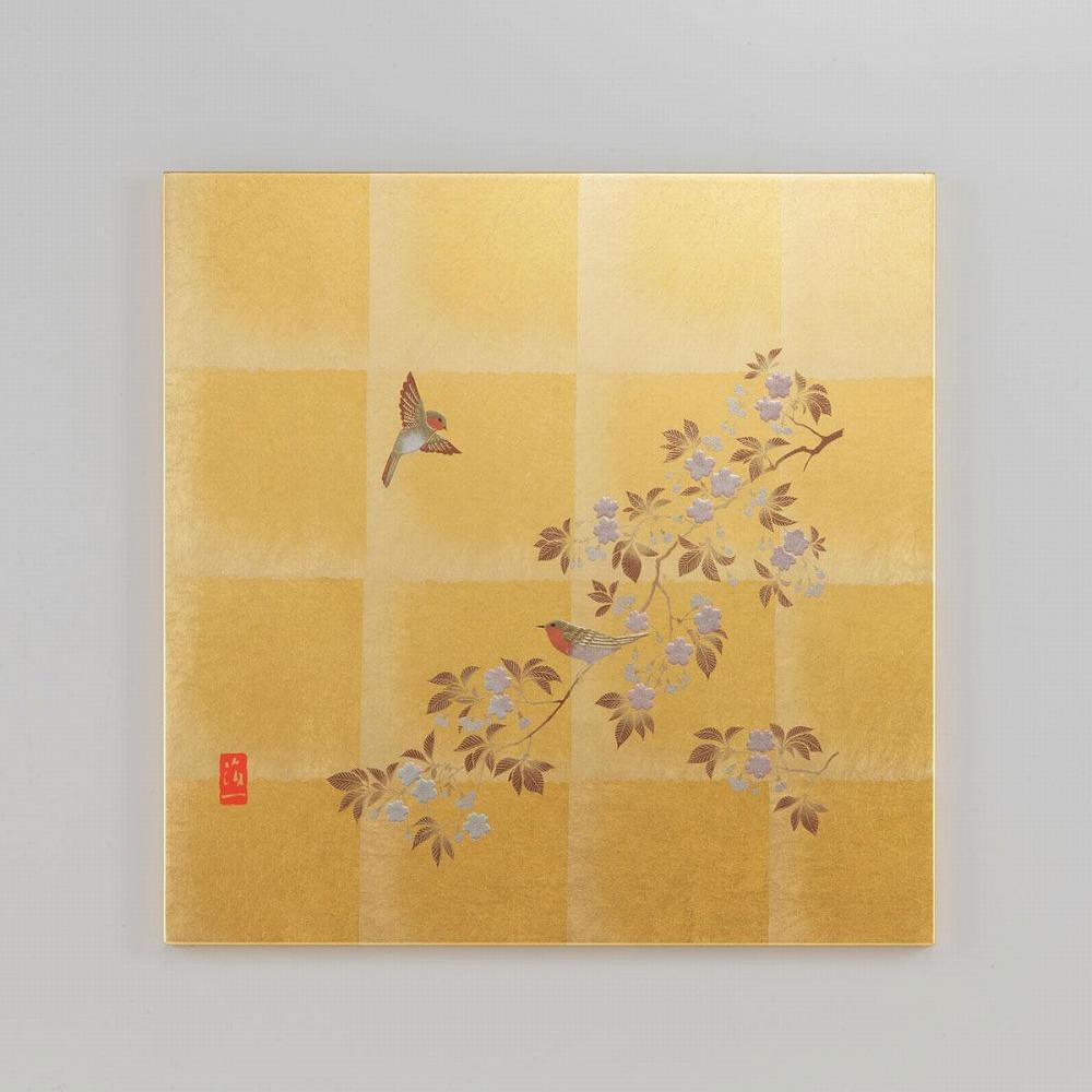 箔一】花見鳥 アートパネル 石川 金沢 加賀百万石 加賀 百万石 北陸