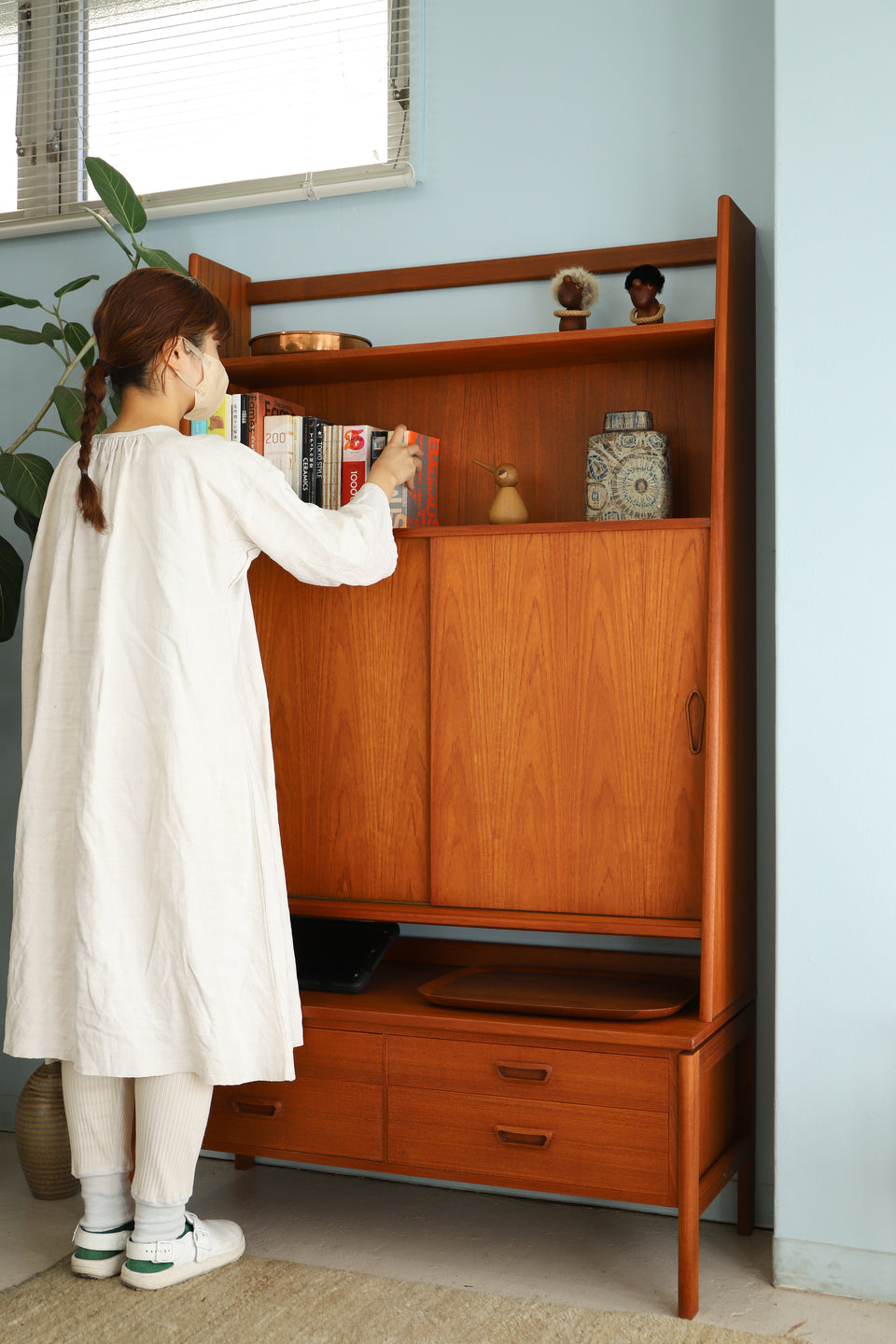 デンマークヴィンテージ ハイシェルフ キャビネット 収納 北欧家具