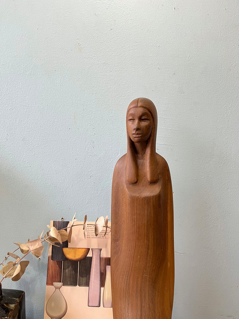 ヴィンテージ 木製彫刻 木彫り 女性像 インテリア/Vintage Wooden