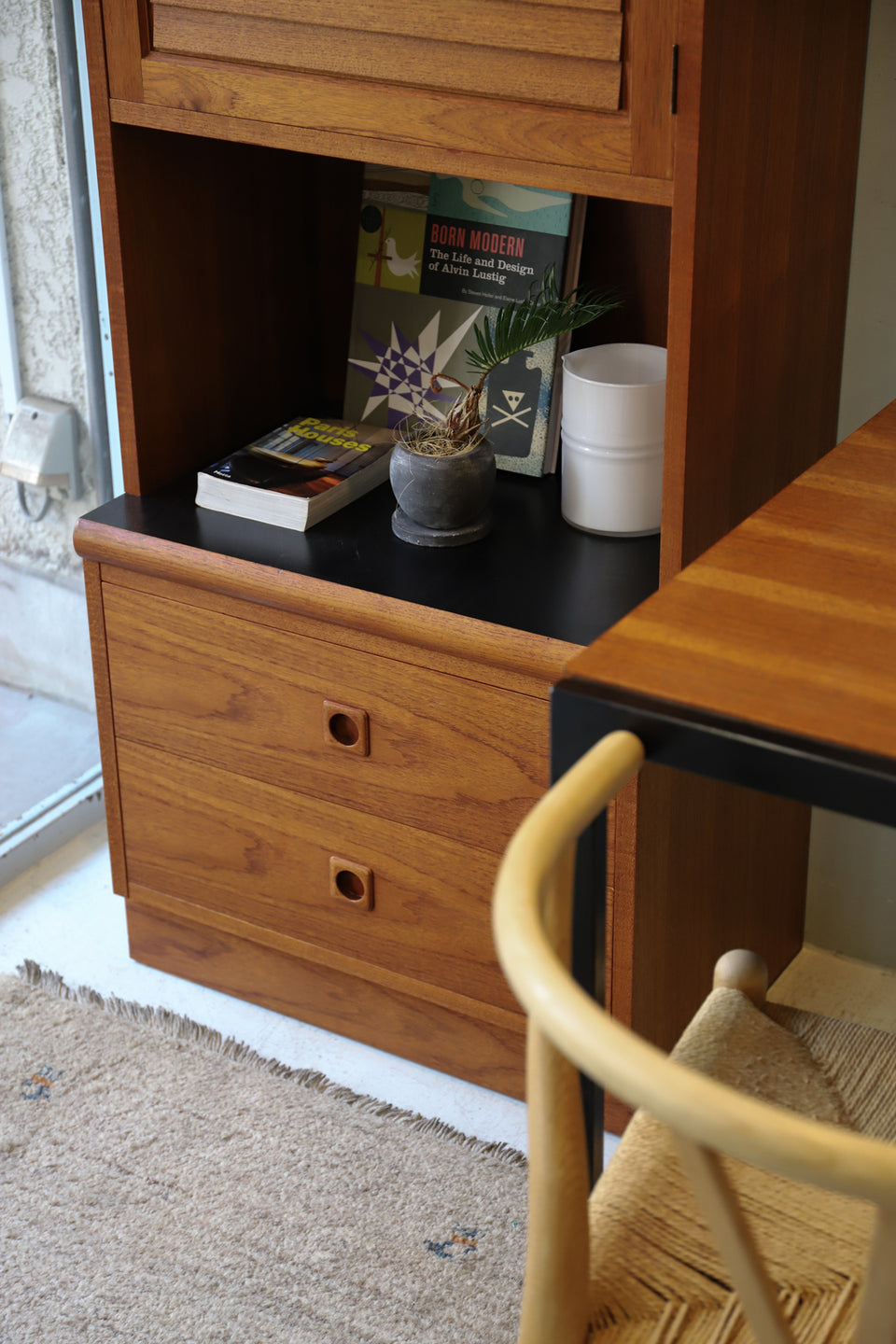 ジャパンヴィンテージ キャビネット チェスト 本棚 チーク材 レトロ