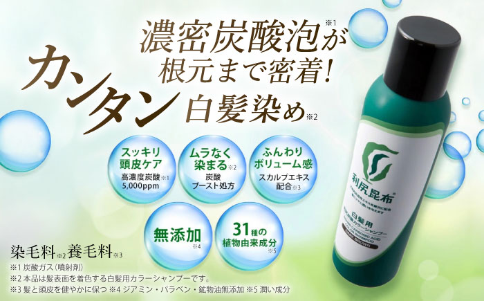 全3回定期便】【色が選べる！2本セット】［白髪用］利尻炭酸カラー