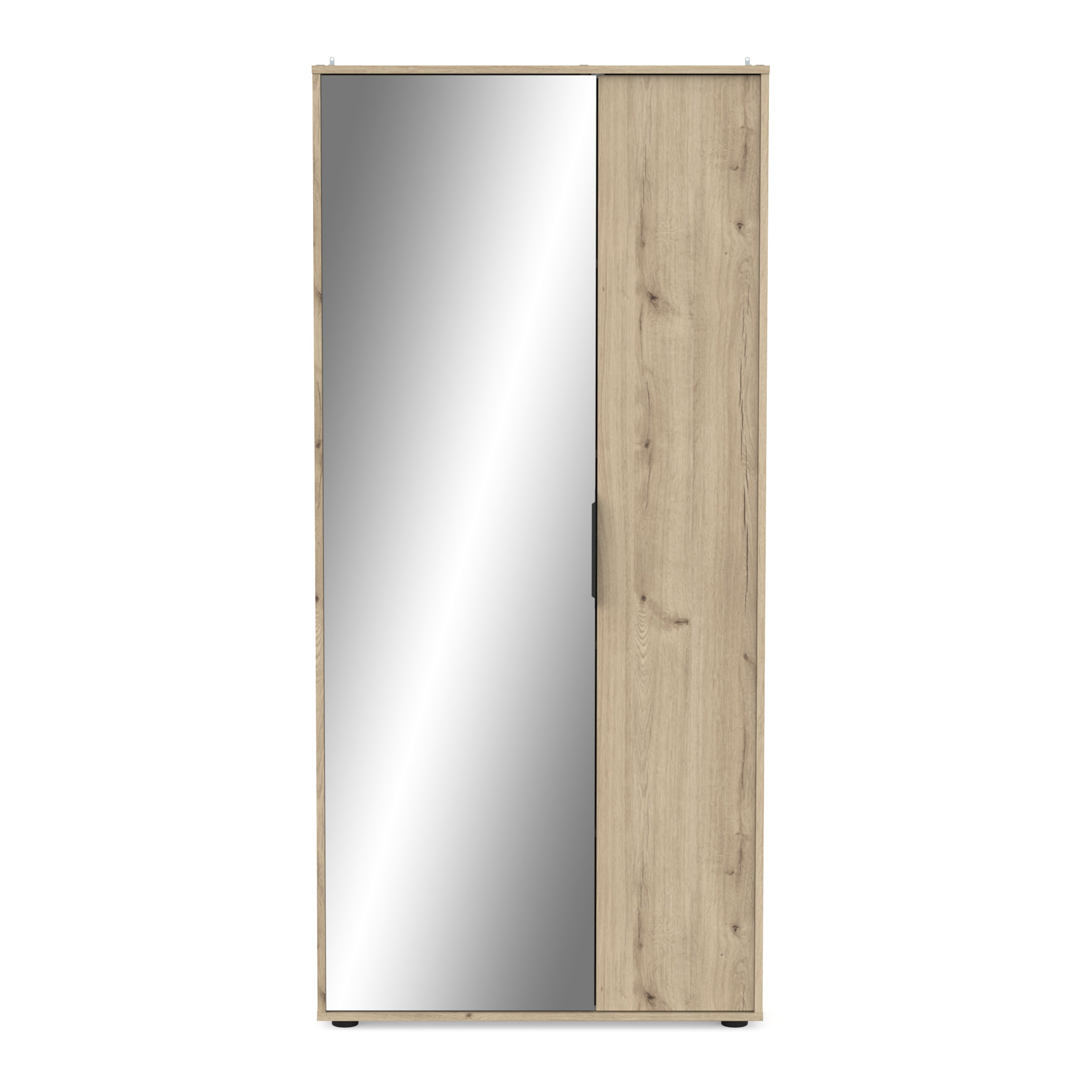 Zurich 2 Door Oak Large Tall Mirrored Shoe Storage Cabinet – FurniComp