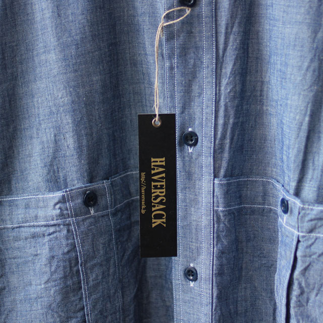 HAVERSACK – Loose fit Band Collar Work Shirt.