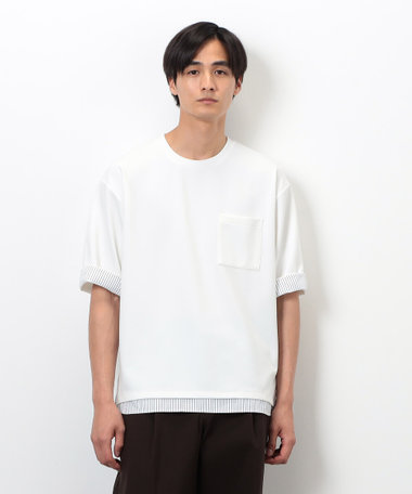 ストレッチポンチ×ストライプコンビTシャツ（47-60TK43-205