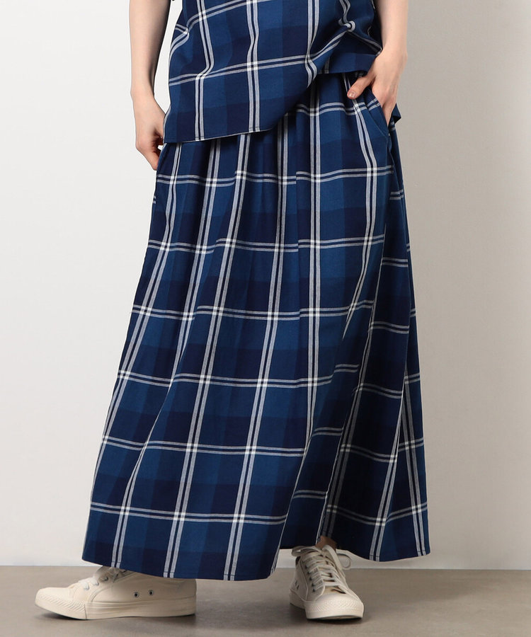インディゴチェックスカート / セットアップ対応（52-50FK70-205