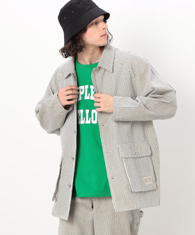 ヒッコリー カバーオール（55-01BC07-203）｜パープル&イエロー