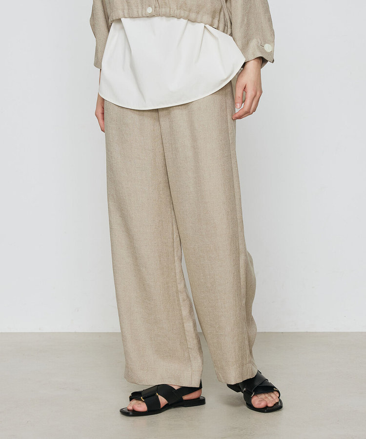 サイズ 〕 麻調合繊 ワイドパンツ（78-15PK01-205）｜ギャバジンK.T