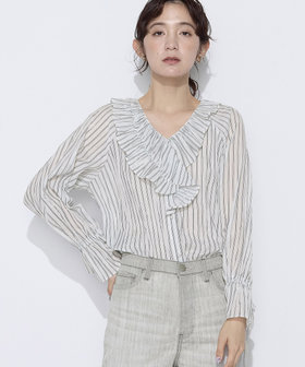 マットサテン タイ付 ハイネックブラウス（01-04BM01-205）｜K.T