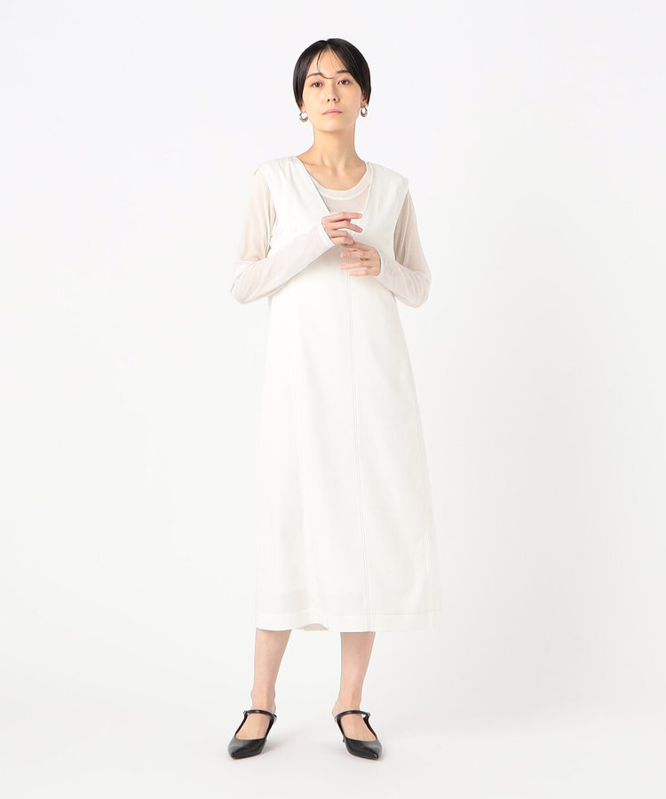 デニム調スラブストレッチ ジャンパースカート（01-09OG02-204）｜K.T