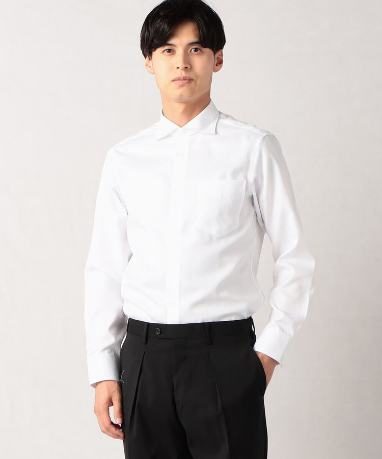 形態安定】NEW 市松柄ドレスシャツ（07-08HE01-203）｜コムサメン