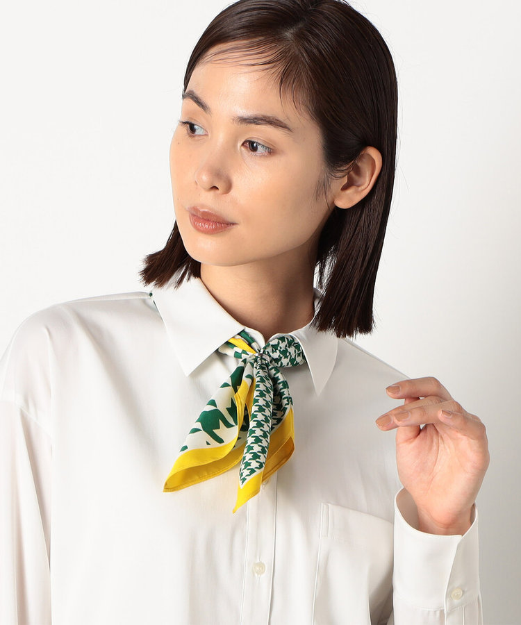 ☆TVドラマ着用商品☆ リング付 千鳥格子プリント スクエアスカーフ