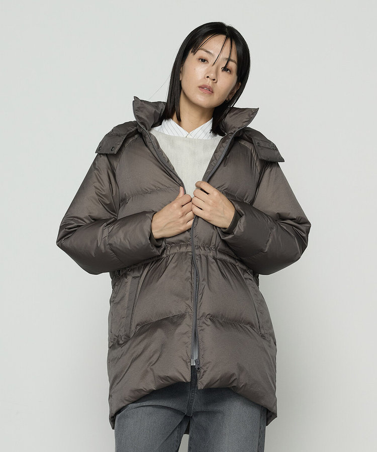 TALLサイズ 〕 ライトナイロンタフタ フード付きダウンコート（34