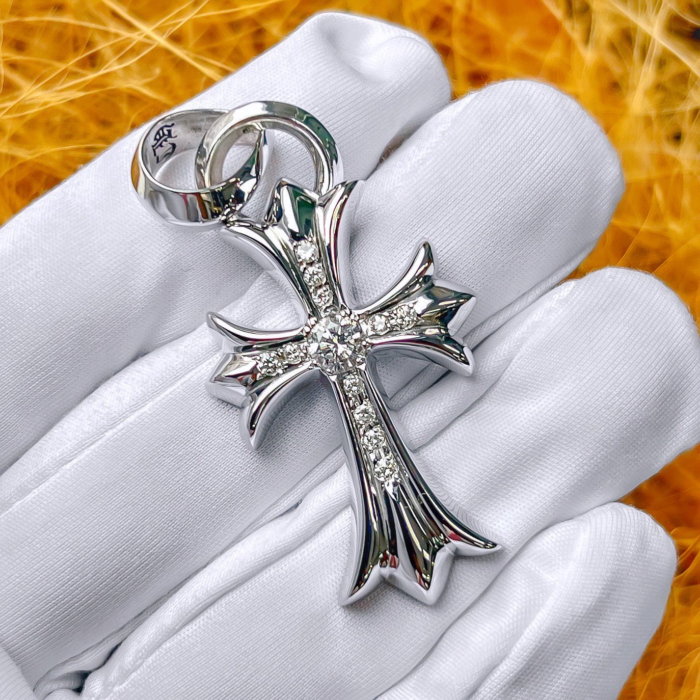 クロムハーツ CHクロス w ベイル ダイヤパヴェ インボイス付属