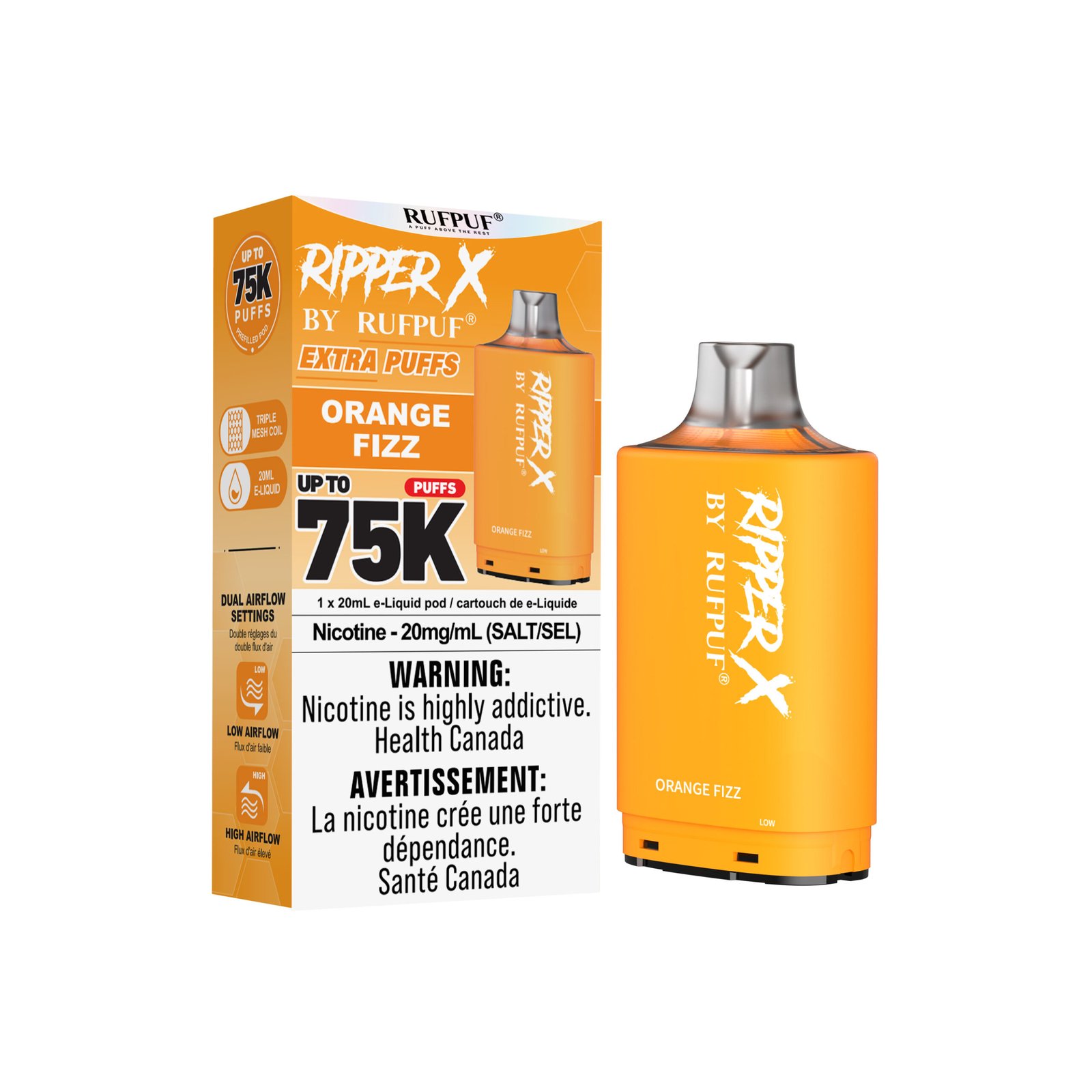 Orange Fizz RIPPER X 75K (Pod Only) (Tax Incl.) – GCORE VAPE