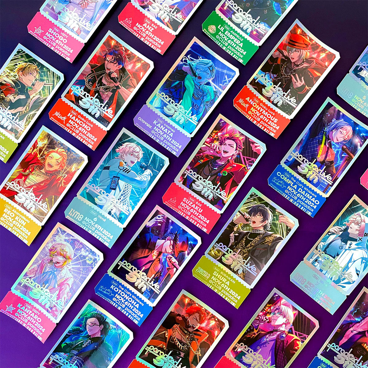 Paradox Live 5th Anniversary チケット風ホログラムステッカー Ver.1