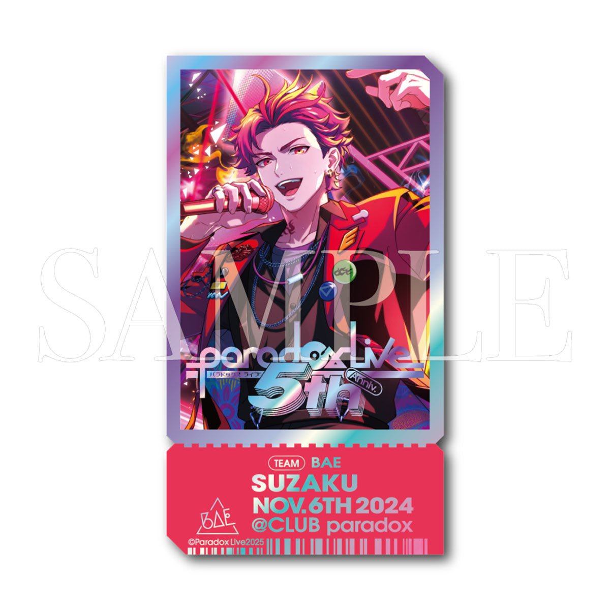 Paradox Live 5th Anniversary チケット風ホログラムステッカー Ver.1