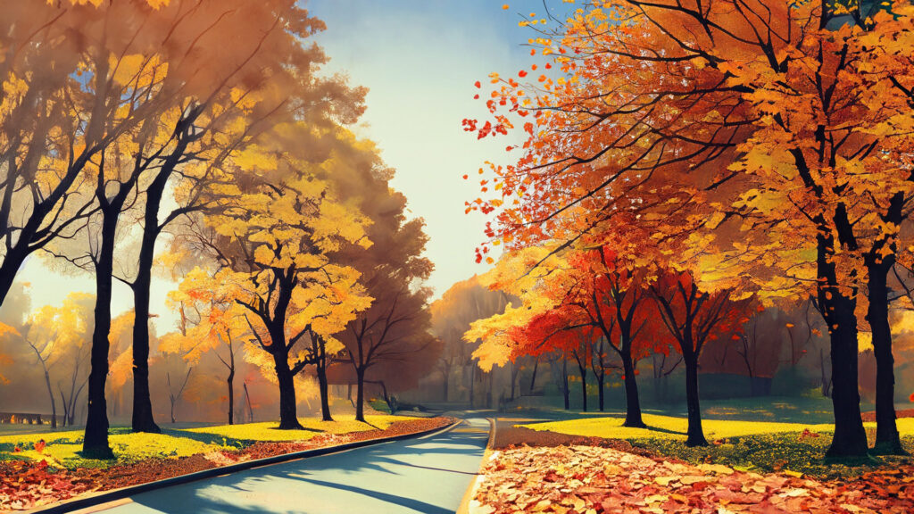 秋の公園｜朝・昼・夕方・夜 / morning~night（4枚） | 【フリー素材