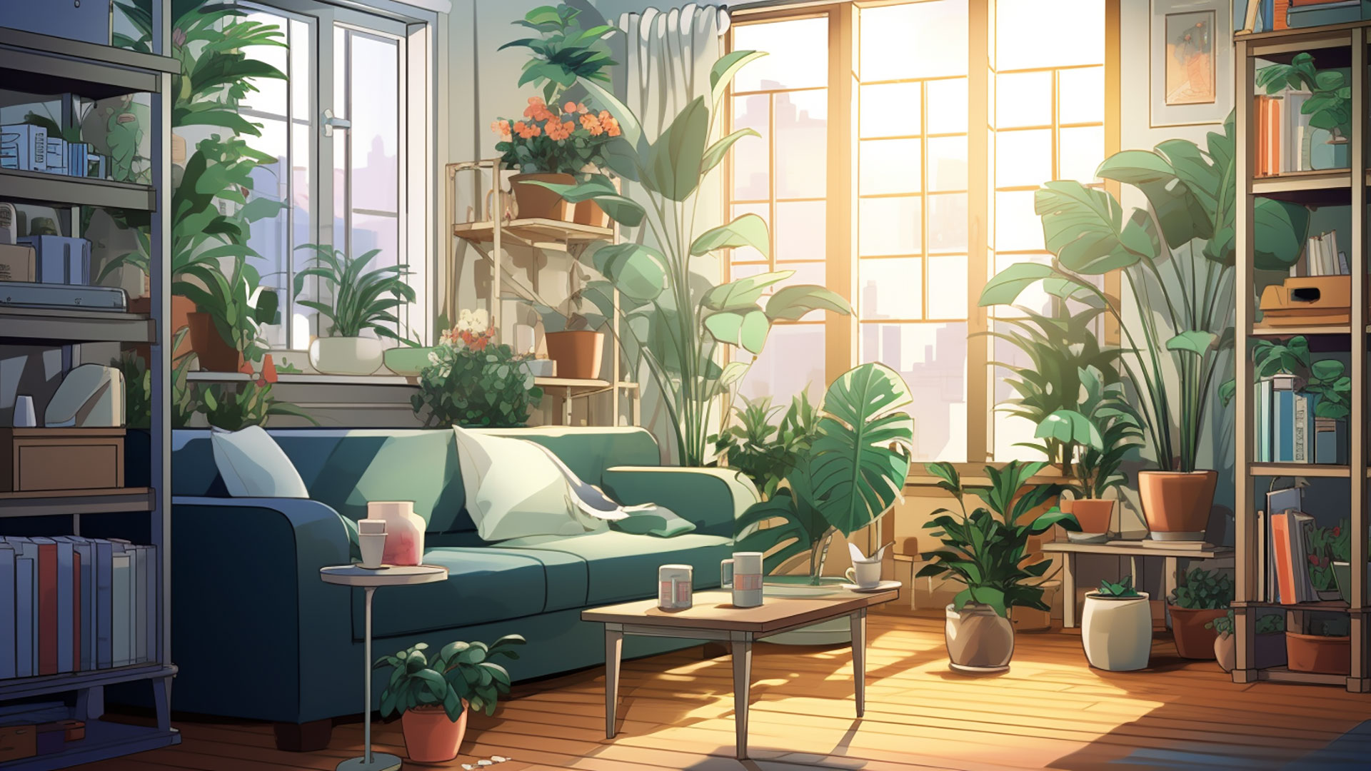 フリー素材】観葉植物のある部屋（6枚）