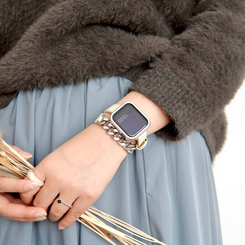 ダブルな幸せ」異素材MIXアップルウォッチバンド – gaacal