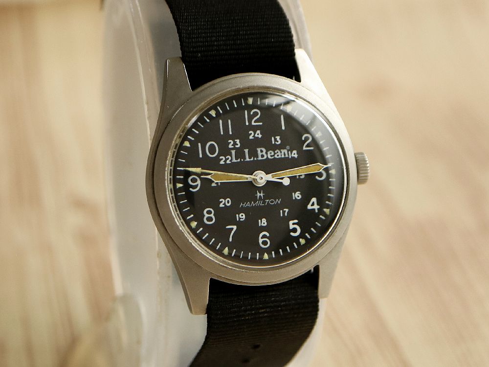 VINTAGE HAMILTON L.L.BEAN MILITARY STYLE HAND WINDING WATCH
