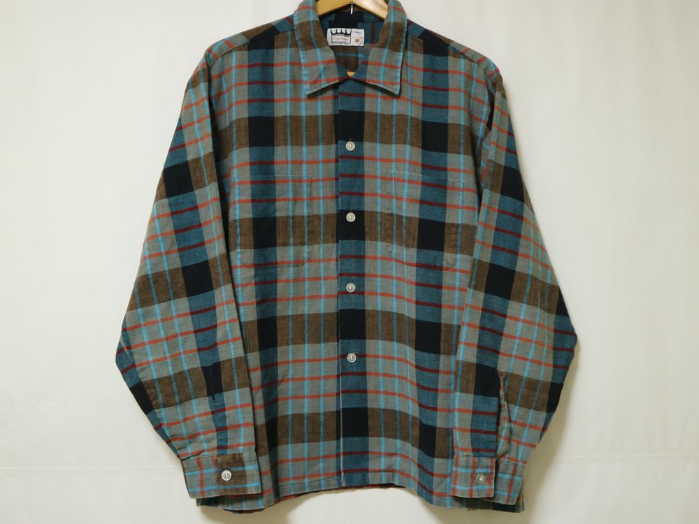 好配色! 60s 70s Cranbrook チェック柄 usa製 ビンテージ オープン