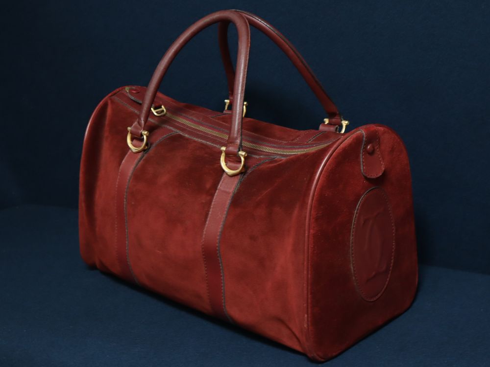 イタリア製 Cartier カルティエ マストライン ボストンバッグ スエード