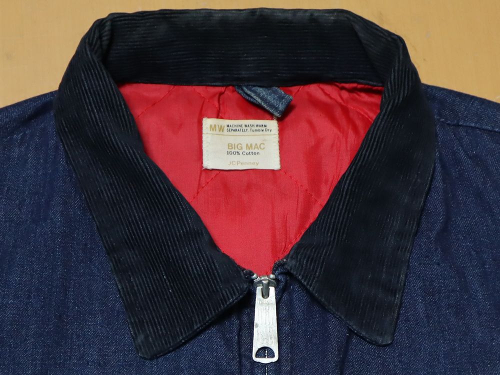 70s USA製 BIG MAC JC Penney ビンテージ デニム ワーク ジップ