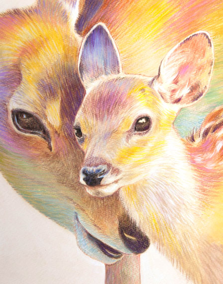 鹿の親子|a046|【ギャラリー笑夢】☆新築祝い,開店祝い,贈答品,記念品