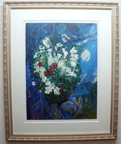 シャガール「恋人たちの花束」 額装画像 | 絵画 販売 買取・ギャラリー小山