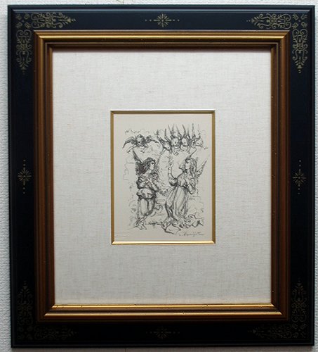 藤田嗣治 君代夫人コレクション「天使のコーラス」 額装画像 | 絵画