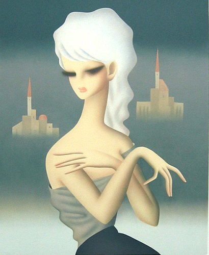 東郷青児「二つの城・大」 絵画 販売 買取 | 東京 自由が丘にある画廊