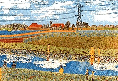 山下清『金町の魚つり』｜絵画 販売 買取 - 東京・自由が丘にある画廊