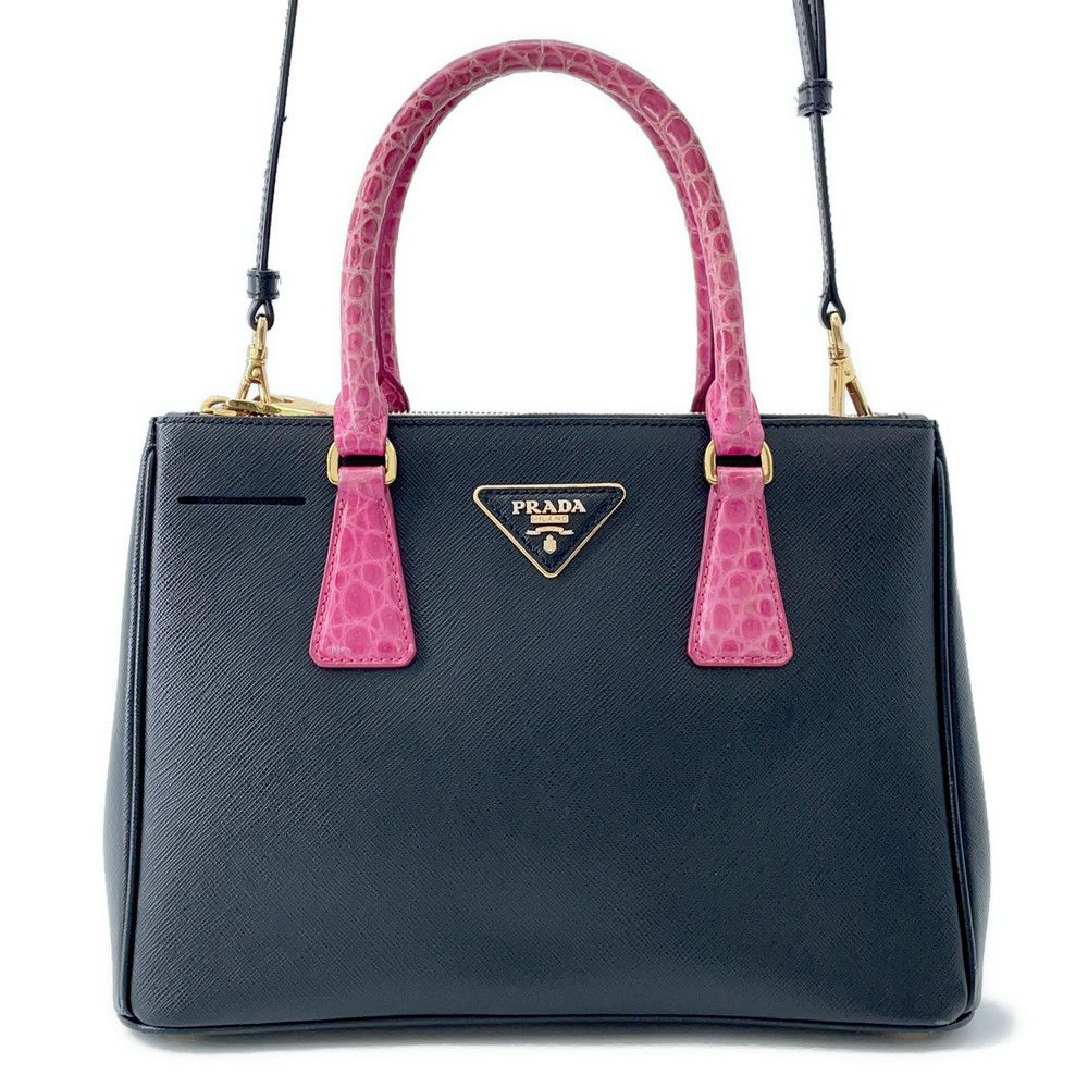 プラダ ハンドバッグ サフィアーノ レザー 1BA164 PRADA 2WAY 黒 安心