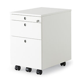 fantoni/ファントーニ/オフィス 木製ワゴン 3段 鍵付き 幅42 奥行57 高