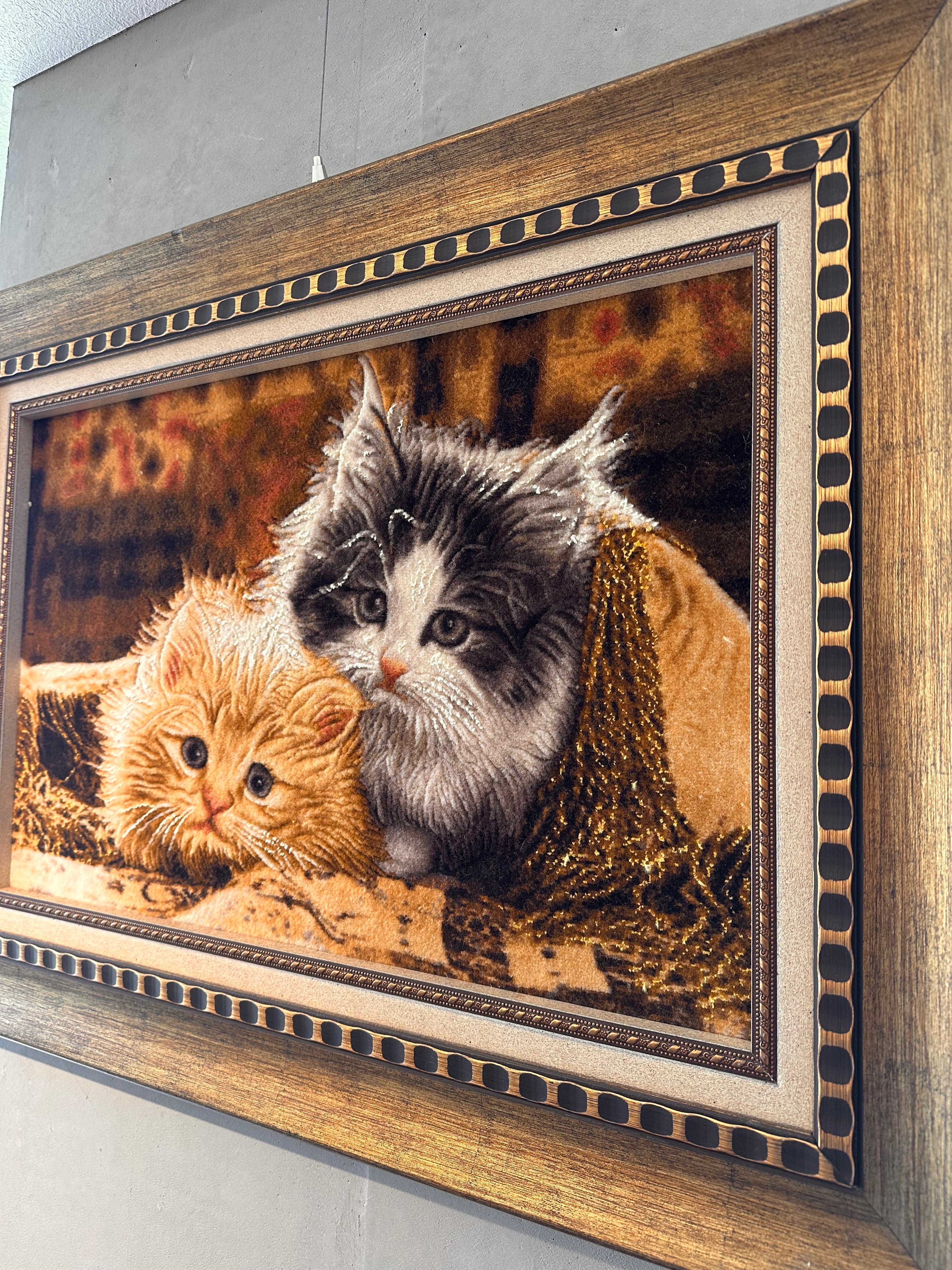 新着】ペルシャ絵画絨毯 [絨毯]39×59cm [額込]57×77cm 手織り(PPC-0107