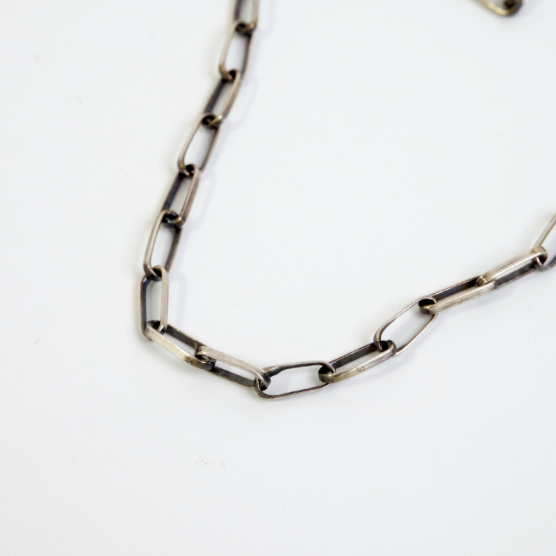 60cm 3.5mm幅 ナバホハンドメイドチェーンHCOX ホピチェーンいぶし