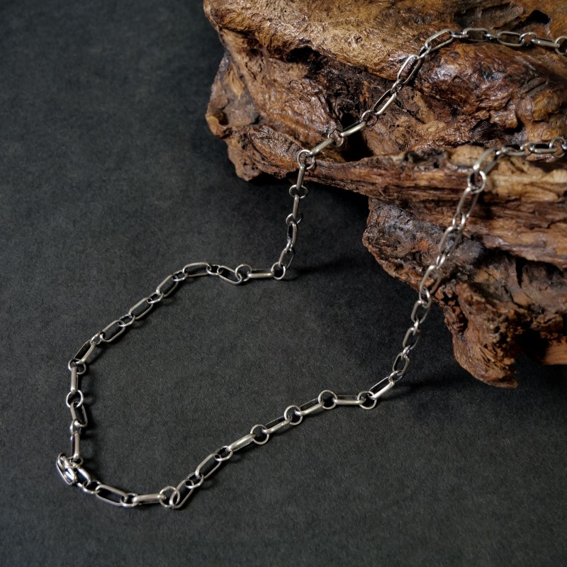 60cm 6mm幅 ナバホハンドメイドチェーン005 いぶし｜マライカ公式通販