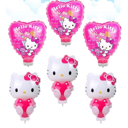 Qoo10] キティ風船2種3p＋風船スティック6pセ