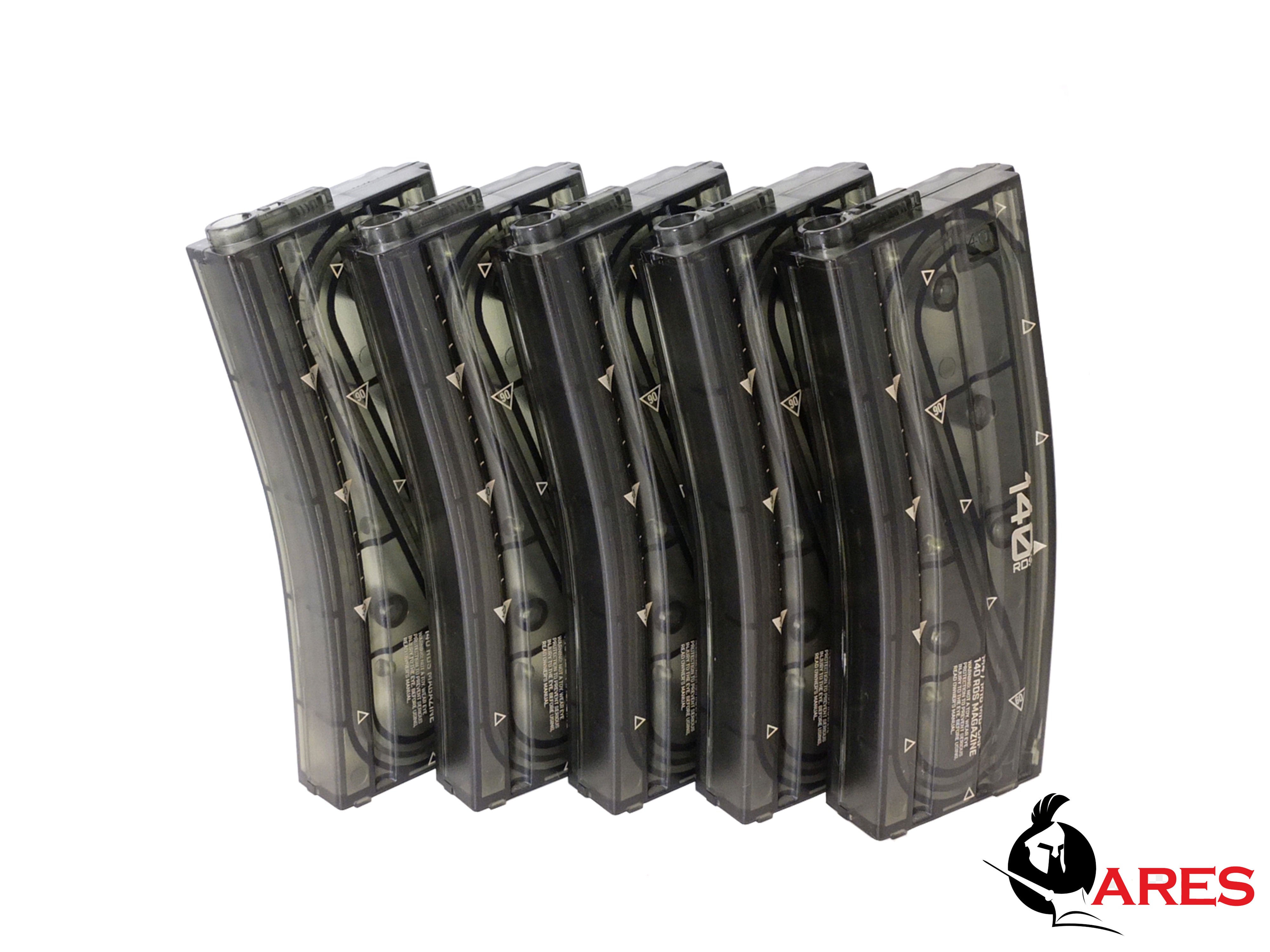 ARES M16・M4 スタンダード 電動ガン用 140連 スプリング式 クリア