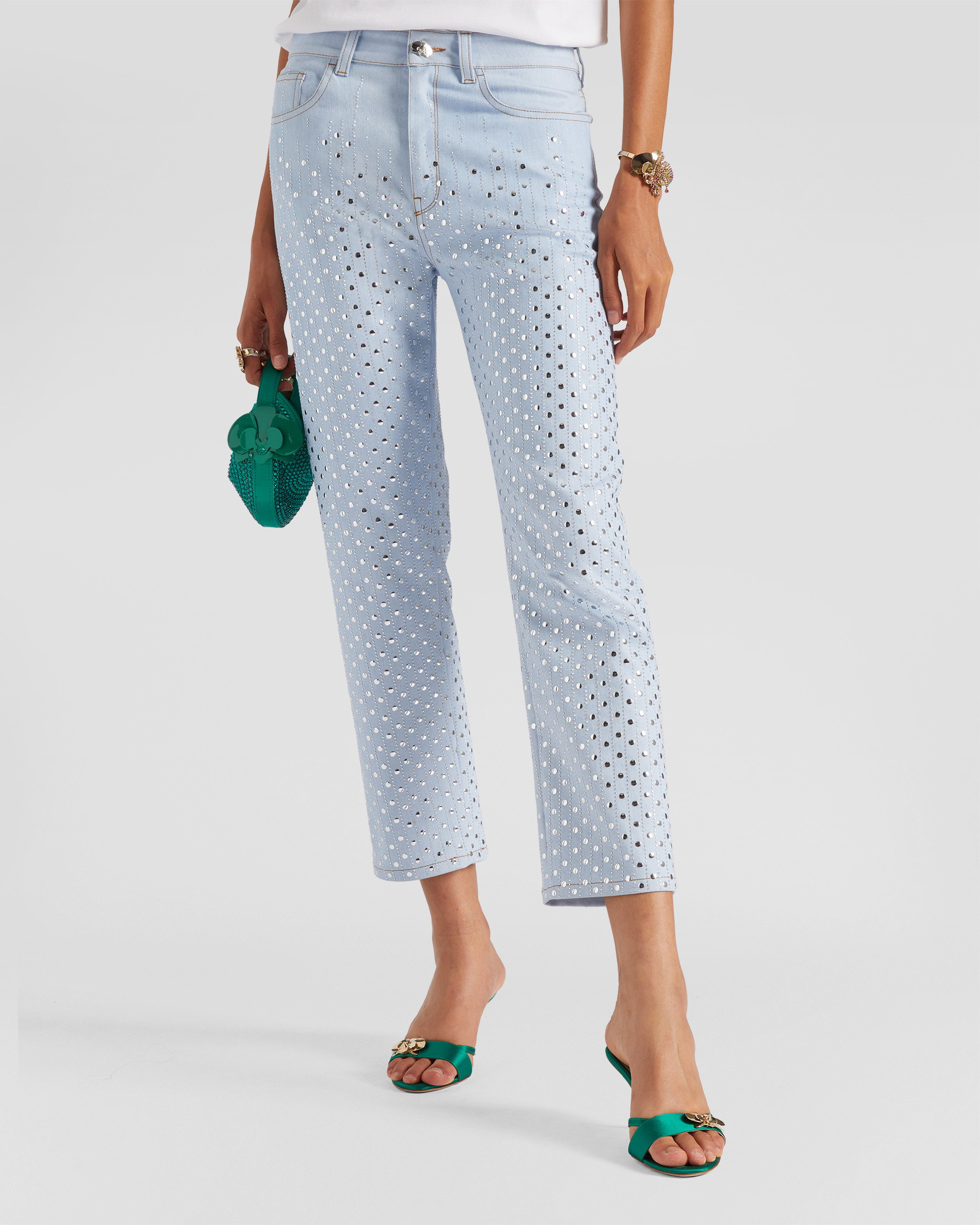 Five pockets jeans with rhinestones - Genny