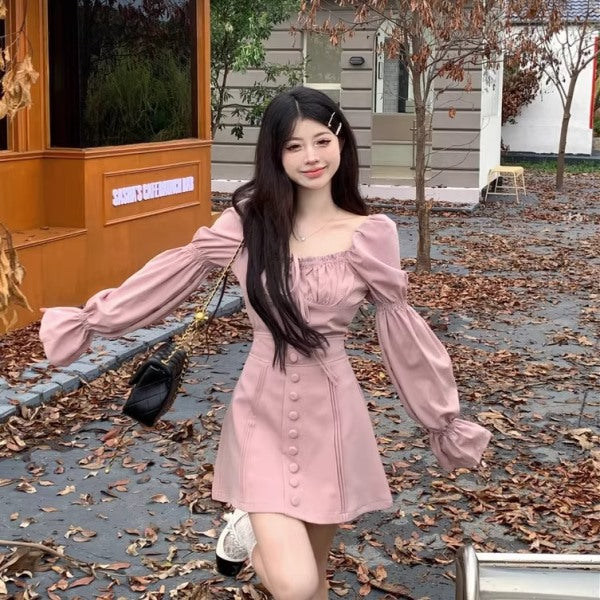 セットアップ ワンピ レディース パフスリーブ クロップド トップス