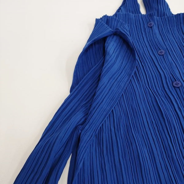 ISSEY MIYAKE プリーツシャツ レイヤードデザイン 変形袖 im93fj732