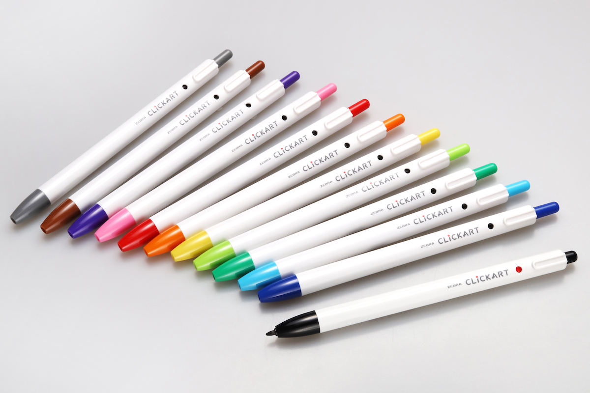 ペン先が乾かない、上書きしても滲まない！ゼブラのノック式水性