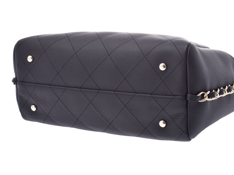 シャネル マトラッセ 2WAYチェーントートバッグ 黒 レディース カーフ