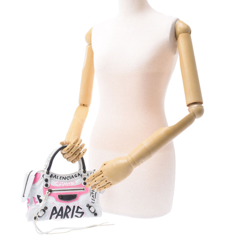 バレンシアガグラフィティ ミニシティ 2WAYバッグ 白 レディース