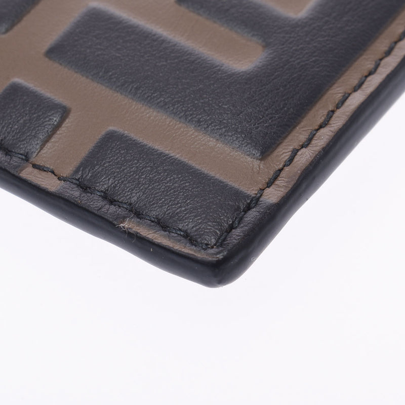 フェンディズッカ柄 パスケース ブラウン/黒 ユニセックス カード