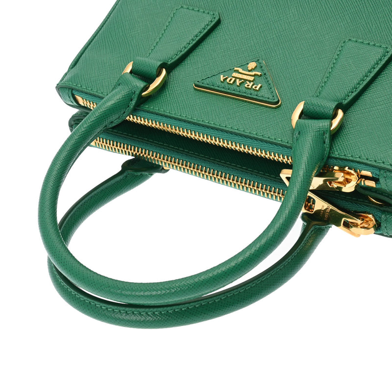 プラダガレリア ミニ グリーン ゴールド金具 レディース 2WAYバッグ